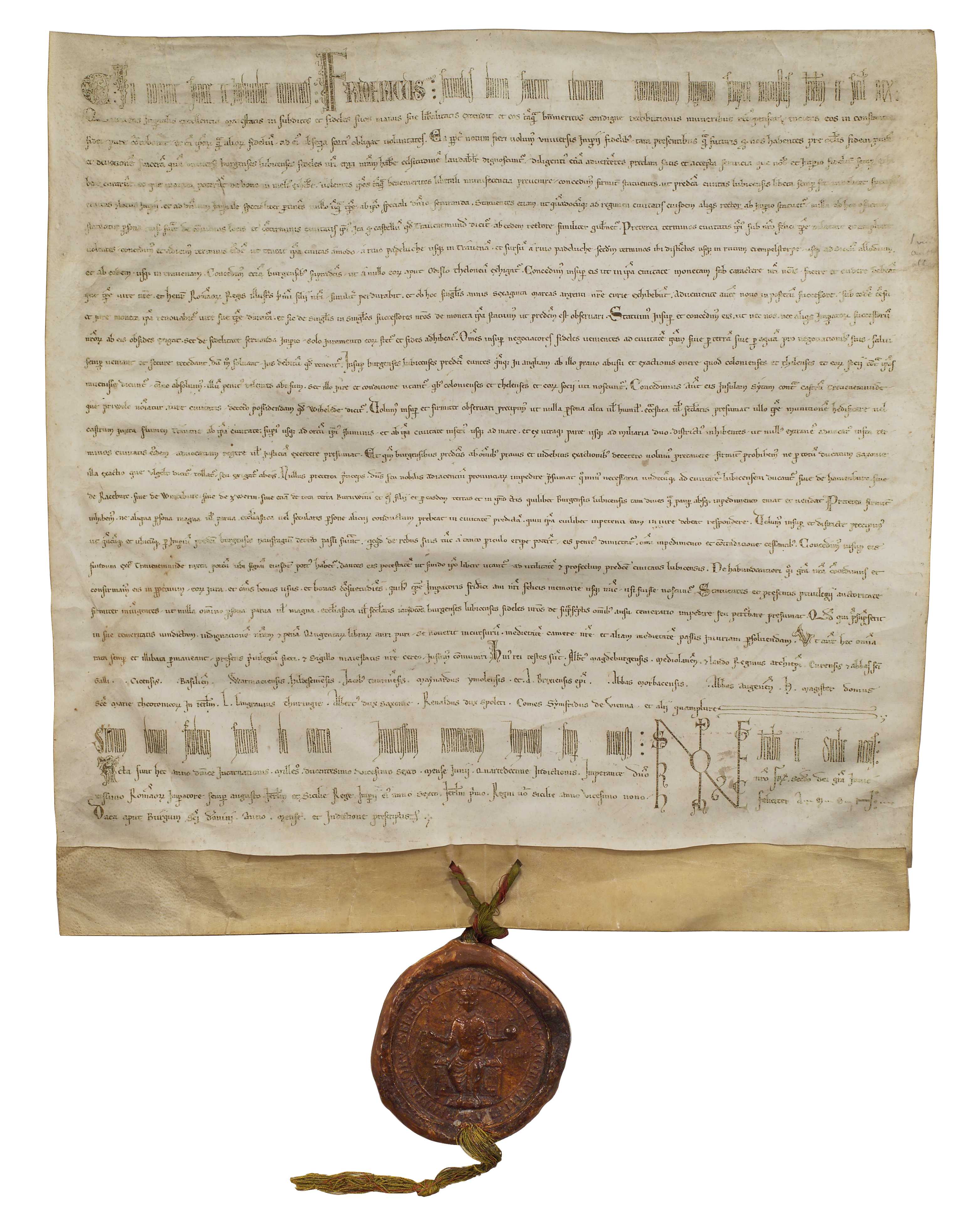 Reichsfreiheitsbrief, 1226 (Stadtarchiv Lübeck, 7.1-3.9 Caesarea 4-1)